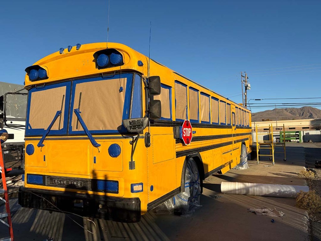 Bus all taped up